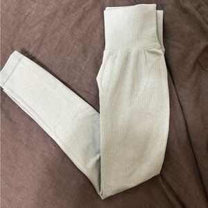 Mint Green Ribbed Leggings